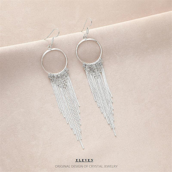 Long Tassel Rhinestone Earrings - Elegant and Versatile Jewelry for Women