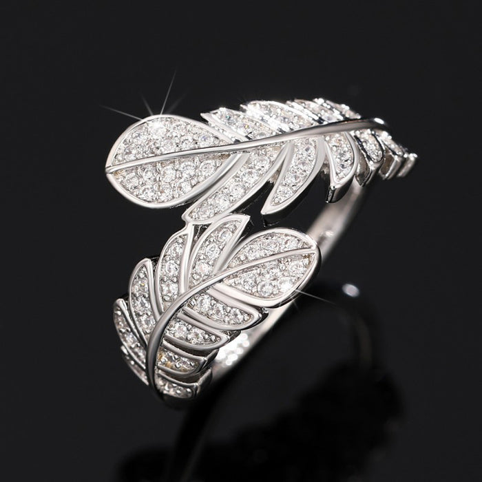 Anillo de plumas de elfo, hermoso diseño de hada, anillo popular de TikTok