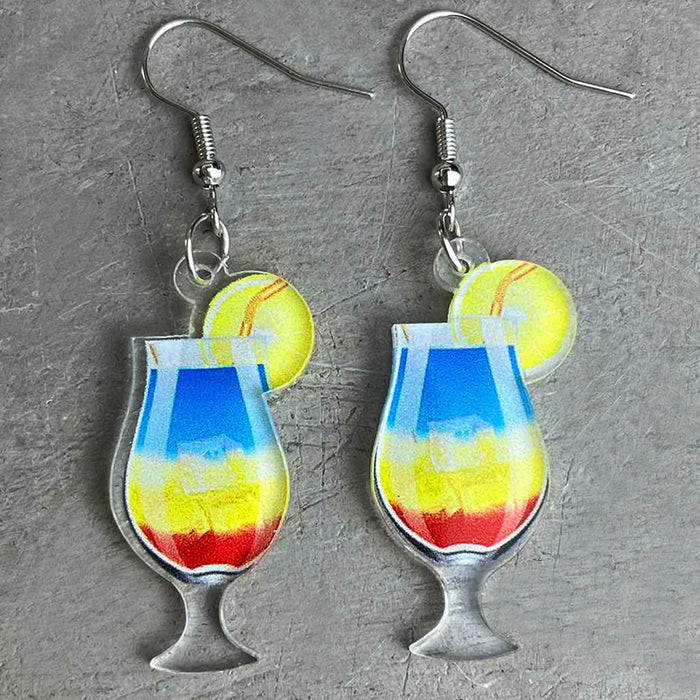 Summer cold drink acrylic earrings