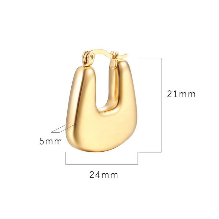 Style Stainless Steel Hollow Earrings Trend 18K Gold Plated Titanium Steel Women's Earrings