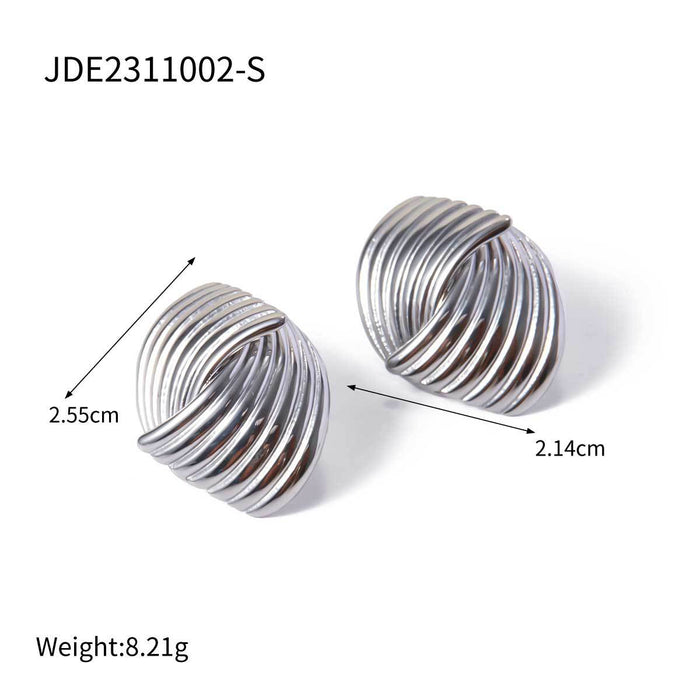 Stainless steel contrast color earrings Cross-border electroplated titanium steel earrings