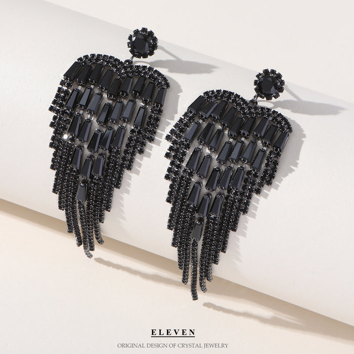 Vintage Rhinestone Earrings - Exaggerated Dangles for Brides and Gowns