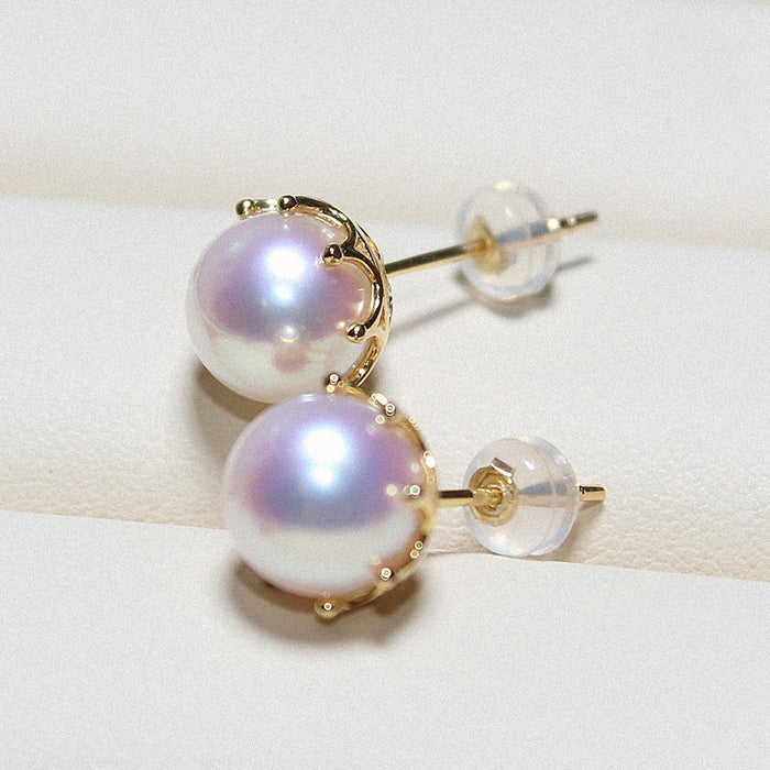 Minimalist imitation pearl earrings round vintage earrings