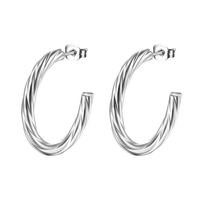 Stainless Steel Multi-Strand Twisted Wire Titanium Steel Earrings C-Shaped Earrings Set Wholesale