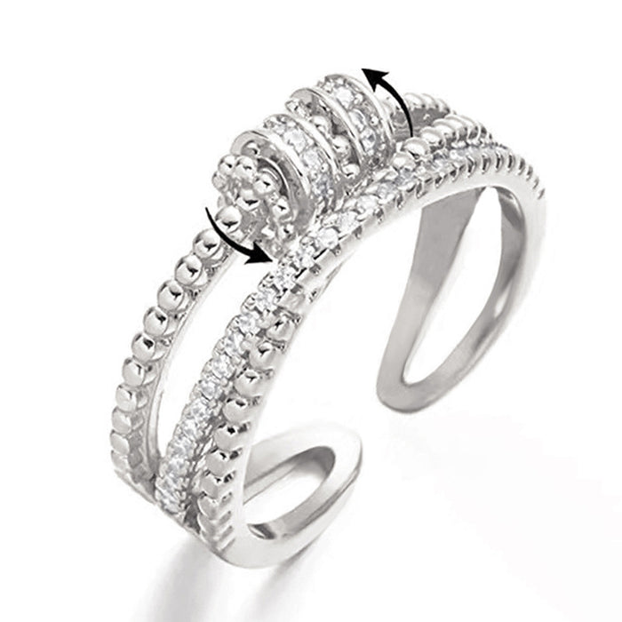 Women's open adjustable geometric ring