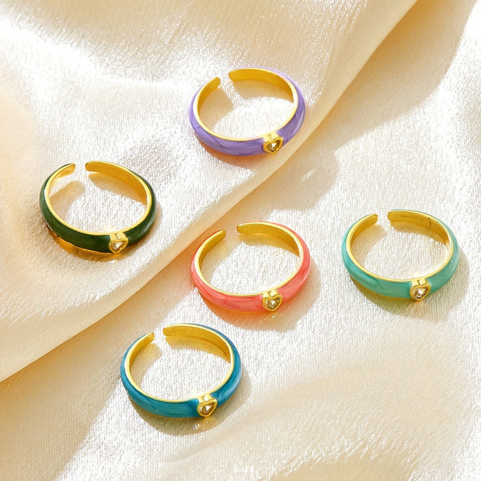Wholesale colored heart-shaped diamond rings