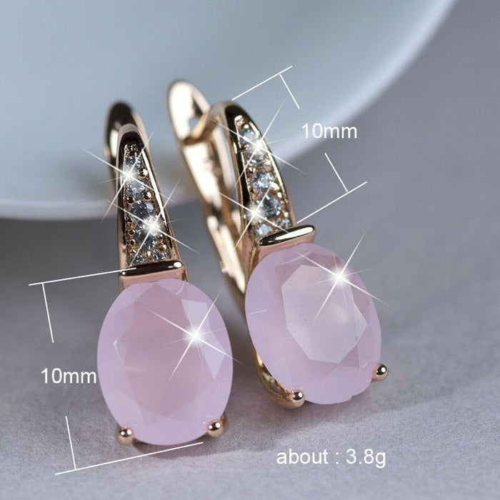 Zircon flower earrings sweet temperament earrings