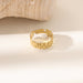 Wholesale non-fading stainless steel titanium steel gemstone diamond open rings - wallojewerly 