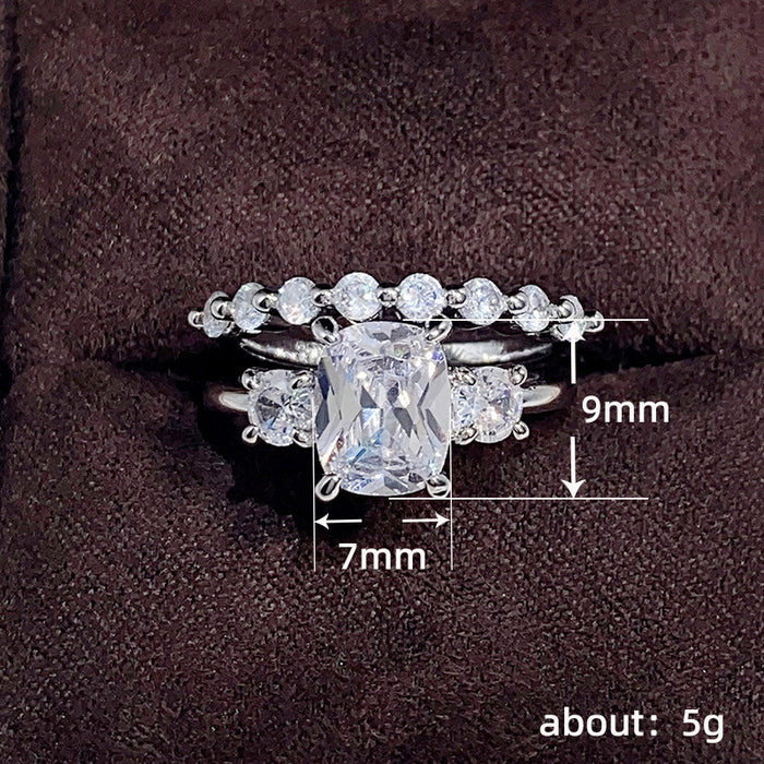 Starlight diamond ring imitation moissanite couple stacking night market stall ring