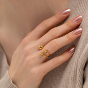 18K Gold Plated Stainless Steel Ring with Braided Design - Unique Jewelry for Women - wallojewerly 