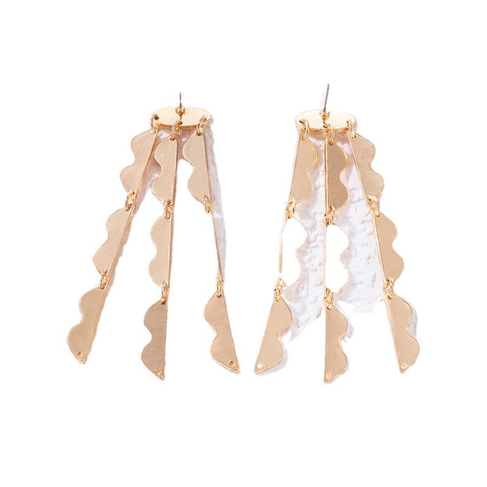 Wave tassel earrings irregular geometric earrings fashionable earrings