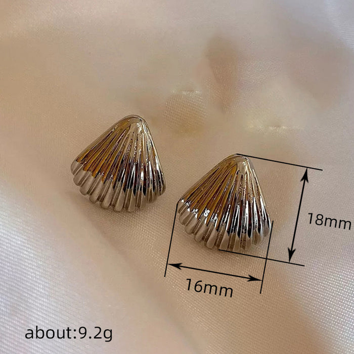 Shell earrings niche design pleated earrings