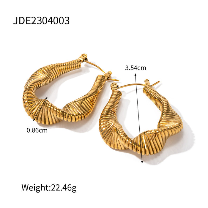 Hot Trend 18K Gold Plated Stainless Steel Earrings - Fashionable Statement Jewelry