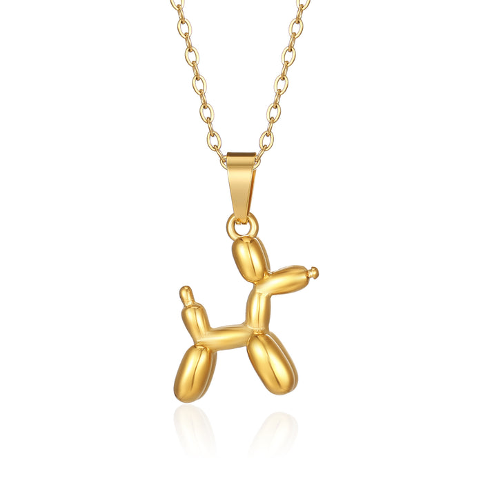 Puppy pendant clavicle chain, Korean style titanium steel necklace