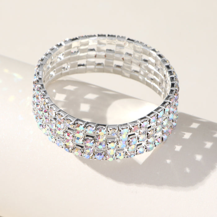 Simple Rhinestone Bracelet - Elegant Cuff for Weddings and Special Occasions