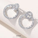 S925 Silver Needle Colored Zircon Sector Earrings