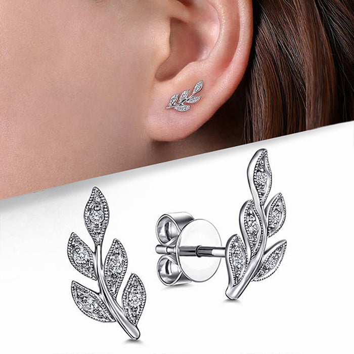 Korean style celebrity style earrings olive branch earrings