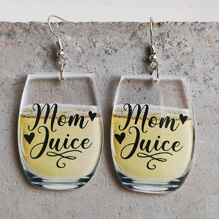 Drink Earrings with Letter, Bee, Whiskey, and Beer Designs