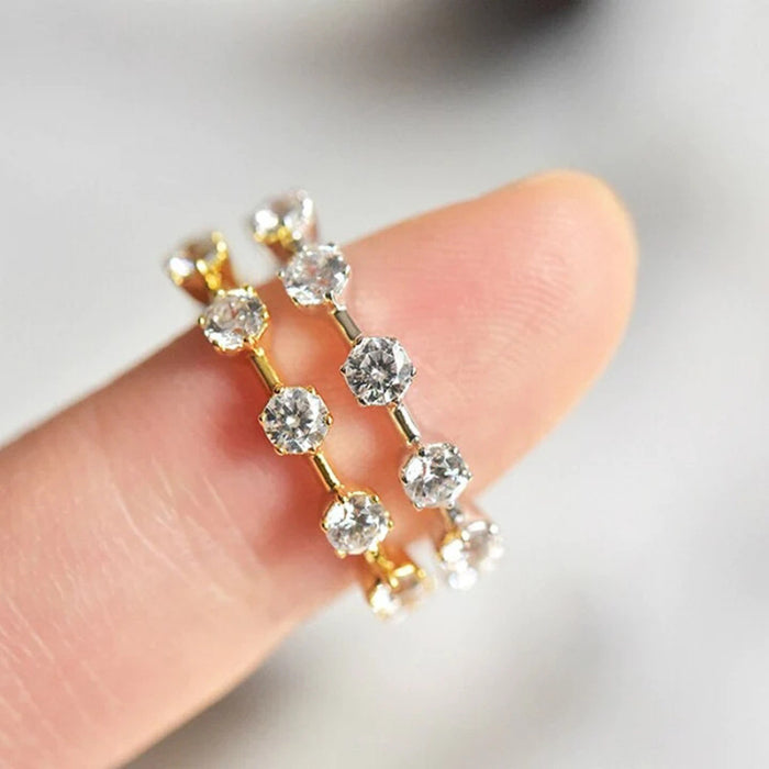 Micro-inlaid zircon stacking pinky ring simple design versatile ring