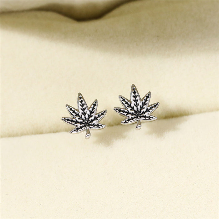 Maple Leaf Earrings Black Craft Design Earrings