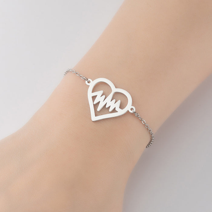 Heartbeat pendant bracelet, girls girlfriend small Wholesale of public design jewelry