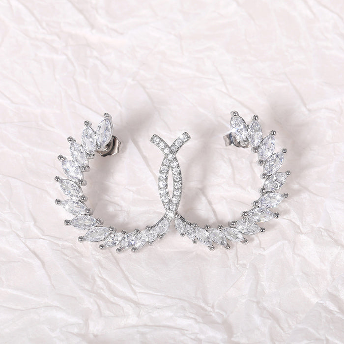 Fashion Leaf Curved Wreath Earrings