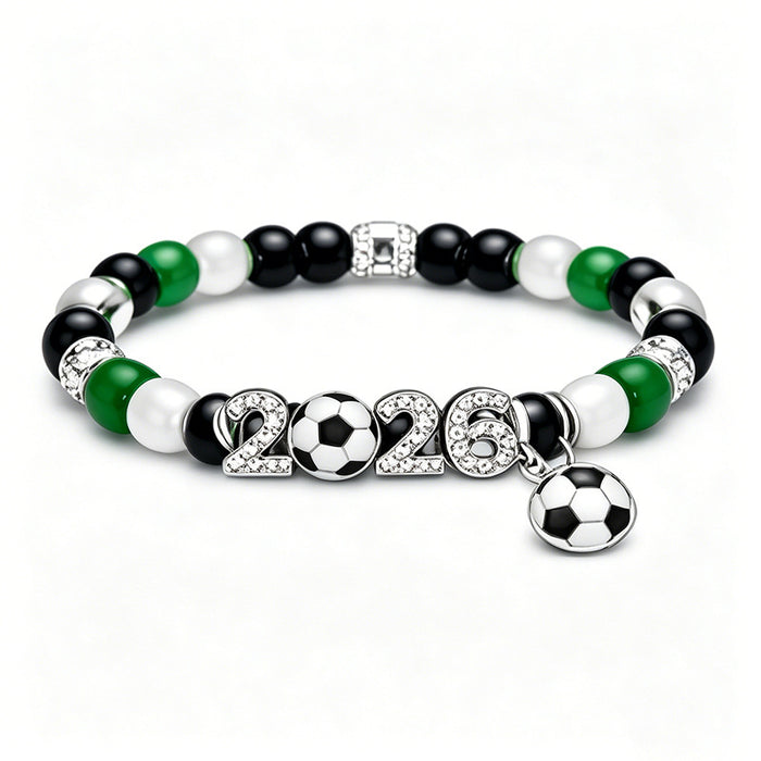 Wholesale 2026 World Cup Soccer Charm Bracelets - 18K Gold Plated Rhinestone Crystal Star Adjustable Chain for Football Fans