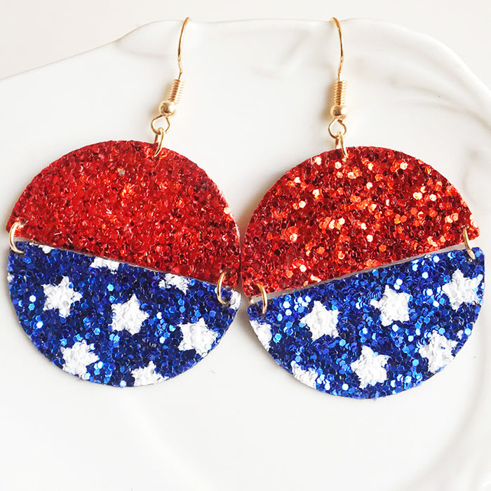 American Flag Star Earrings in Red, White, and Blue for Independence Day