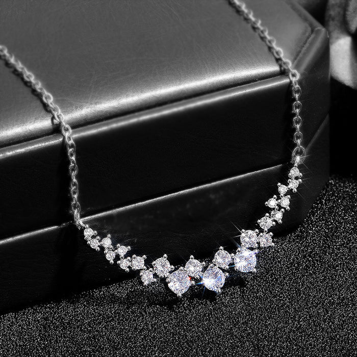 Korean style brilliant starlight zircon pendant necklace, women's necklace