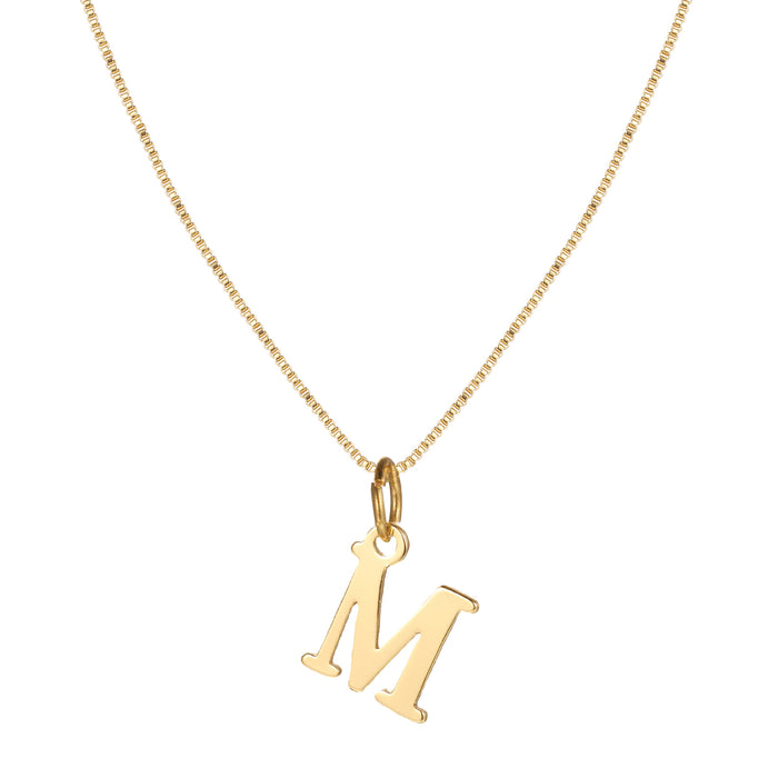 Gold alloy 26 English letter necklace - wallojewerly 