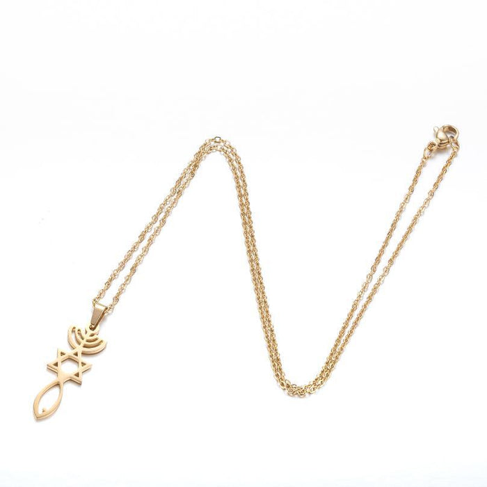 Hexagram pendant necklace, simple Korean geometric clavicle chain girls fashion wholesale