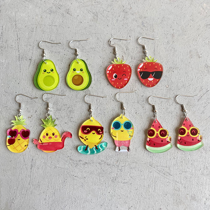 Acrylic avocado earrings