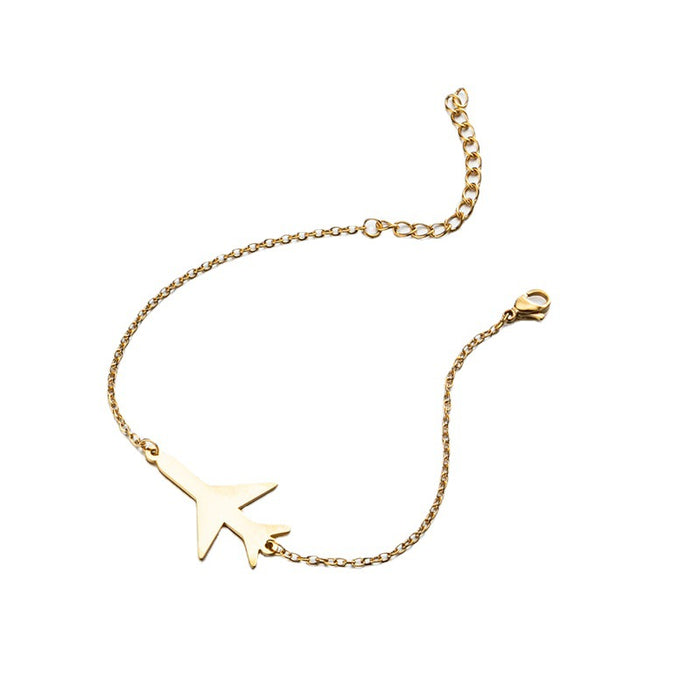 Creative airplane pendant bracelet, European and American sweet student jewelry wholesale