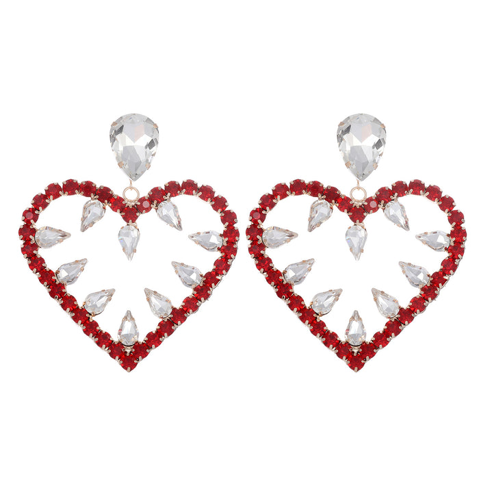 2023 Heart Rhinestone Earrings - Exaggerated Dangles for Evening Wear