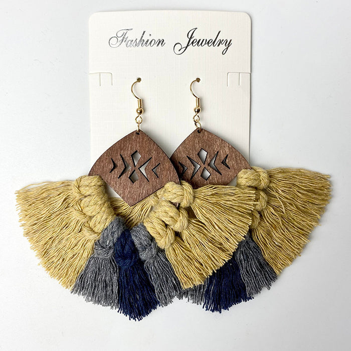 Handwoven Bohemian Tassel Earrings for Simple Ethnic Style