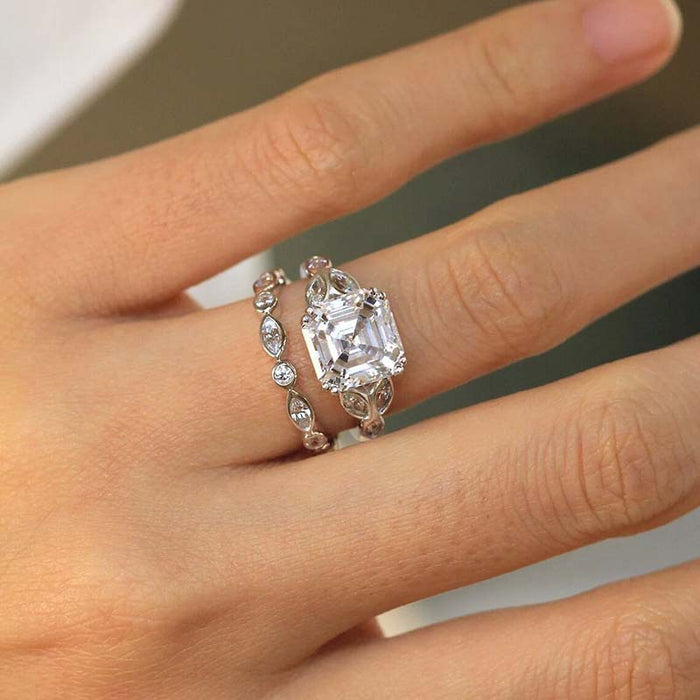Leaf horse eye ring retro palace style