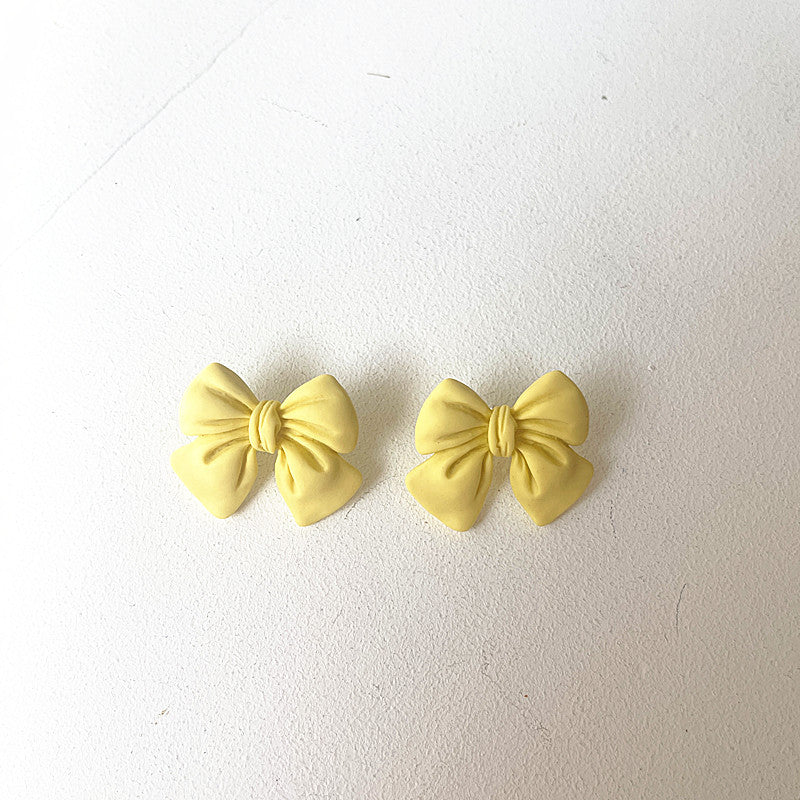 Pendientes de lazo con diseño simple y temperamento, pendientes de aguja de plata S925