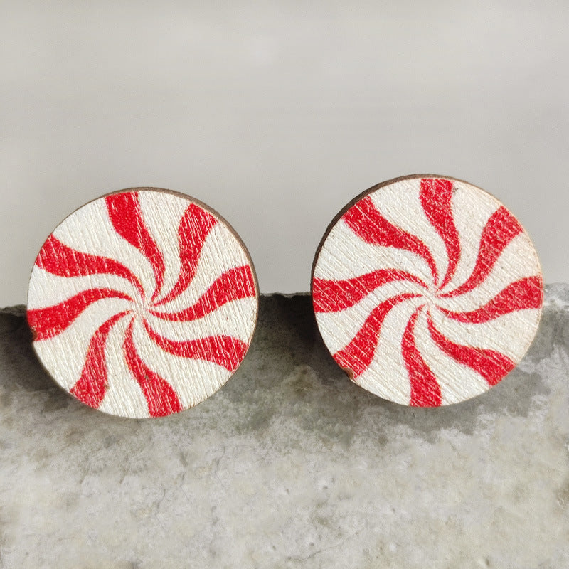 Wooden Santa earrings