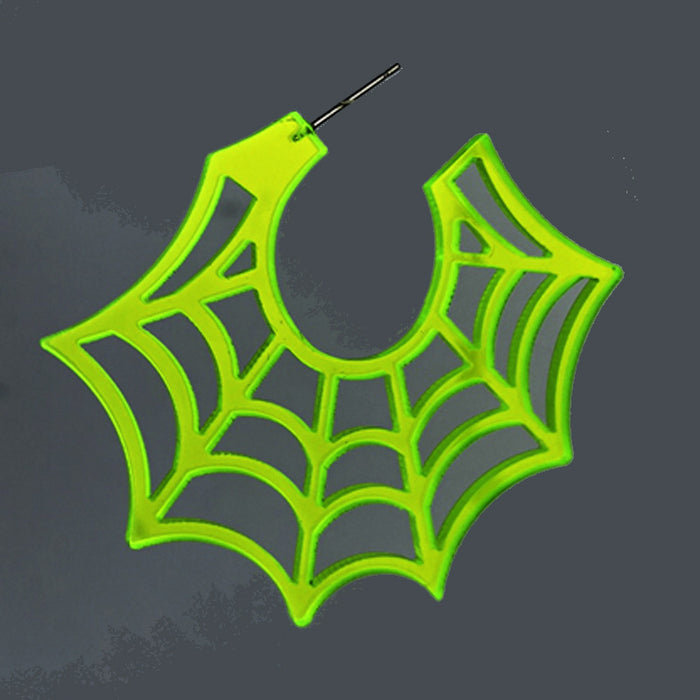 Halloween Spider Web Earrings with Punk and Fluorescent Colors