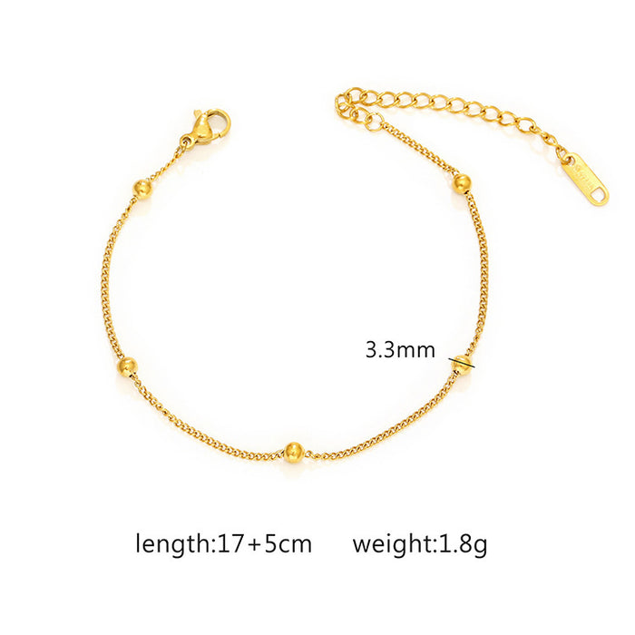 18K Gold Plated Stainless Steel Cuban Chain Women's Titanium Steel Bracelet