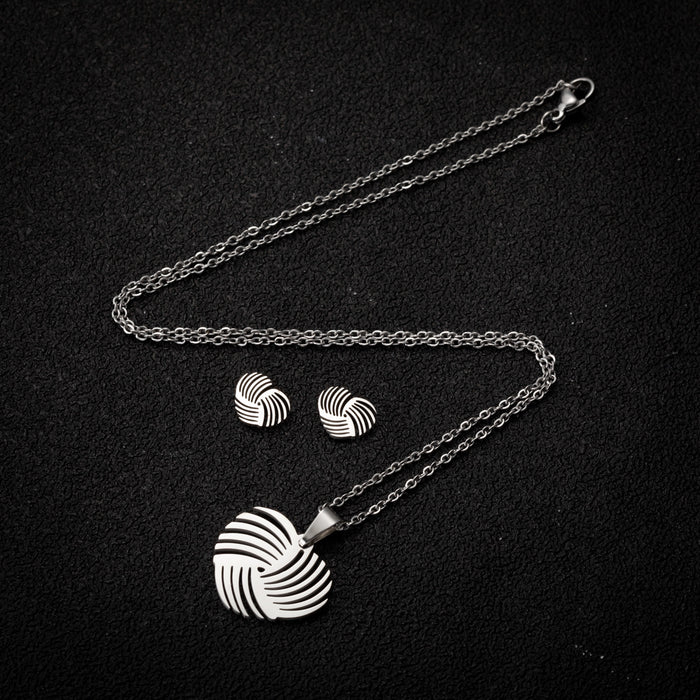 Conjunto de tres piezas de pendientes y collar de amor, colgante de lujo ligero de acero inoxidable, conjunto de joyas con forma de corazón para mujer