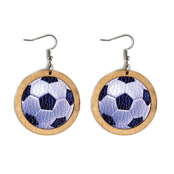 Wooden Rugby Earrings