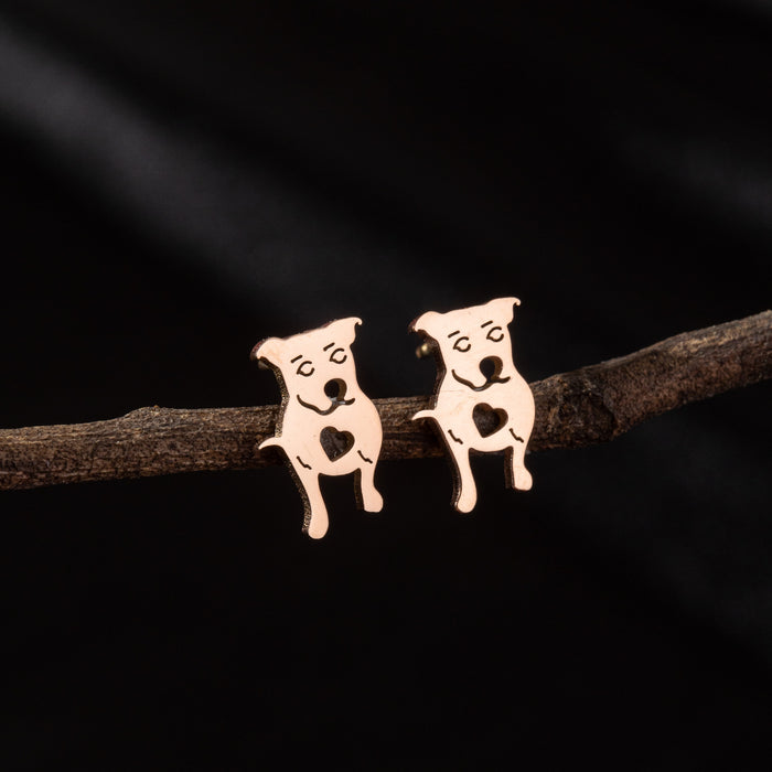 Dog Zodiac Stainless Steel Stud Earrings - Adorable and Playful Animal Jewelry