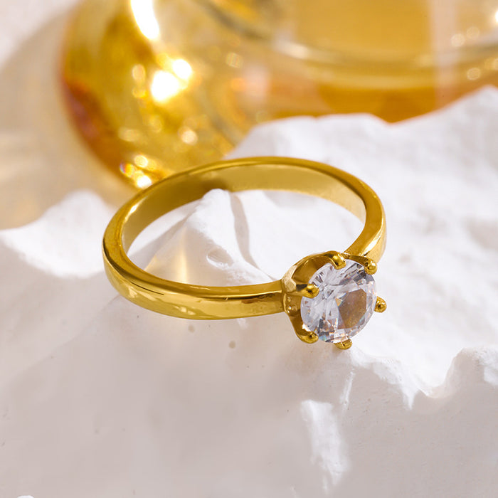 Wholesale stainless steel, titanium steel, gold-plated zircon geometric rings