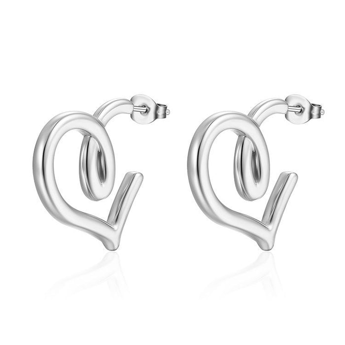 Simple stainless steel 18K gold plated light luxury earrings trendy women's earrings