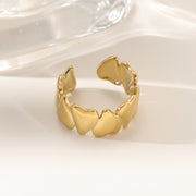 Wholesale 18K gold stainless steel irregular opening rings with furnace vacuum insulation - wallojewerly 