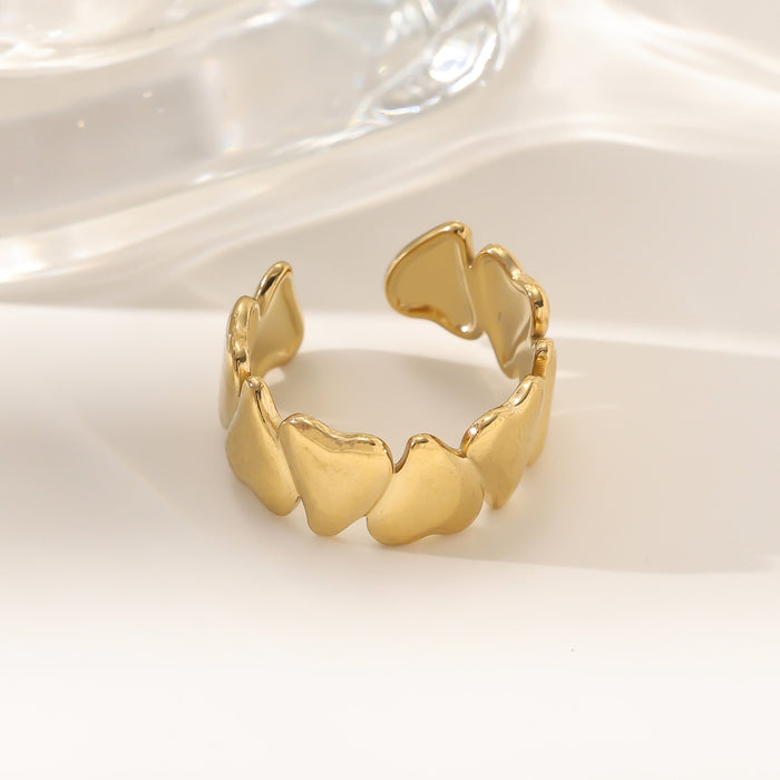Wholesale 18K gold stainless steel irregular opening rings with furnace vacuum insulation