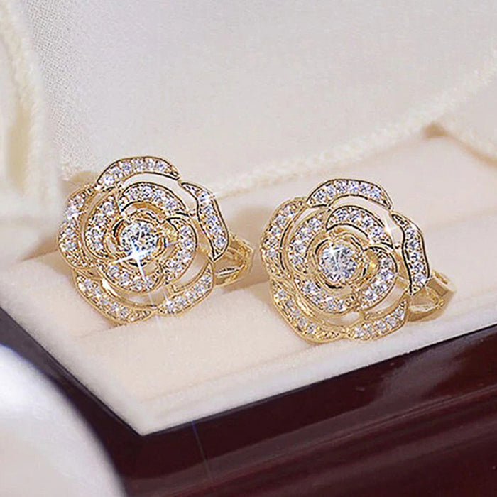 3D Rose Earrings