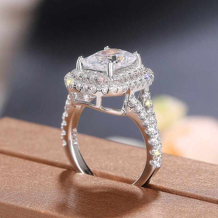 Classic light luxury square princess ring, engagement ring