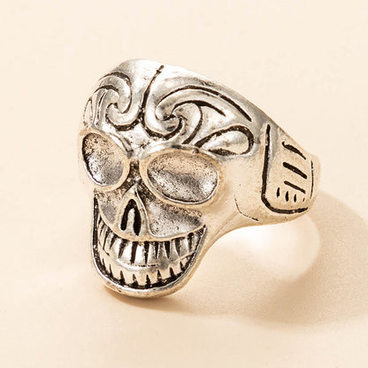 Halloween skull punk hip-hop zodiac ring